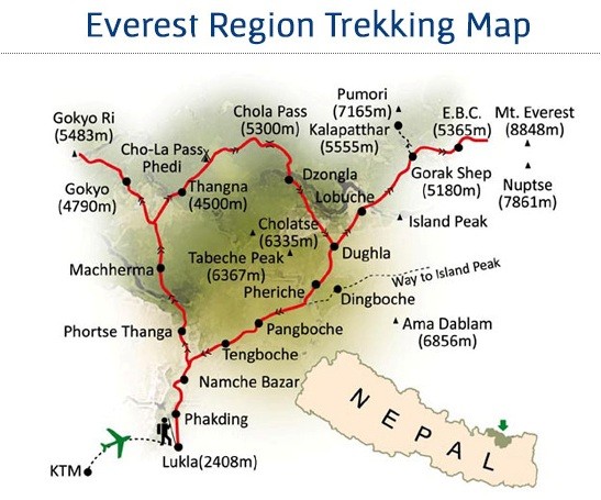 Everest Base Camp  Luxury Trek Map